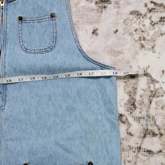 Vintage 90s Soft Girl Denim Zip Jumper Medium Coastal Dress Y2K Cottage - Picture 9 of 10